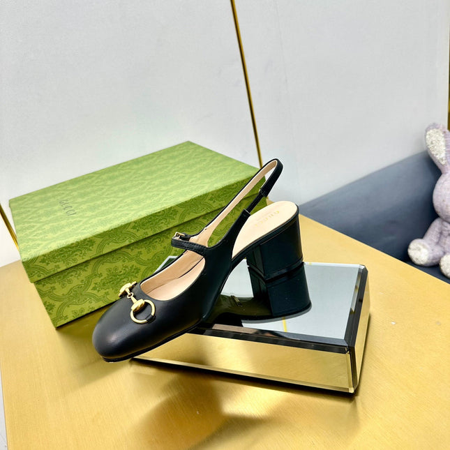 HORSEBIT PUMP IN BLACK SHEEPSKIN