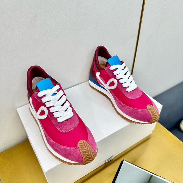 BALLET RUNNER 2.0 IN BRIGHT PINK SUEDE AND LYCRA FABRIC