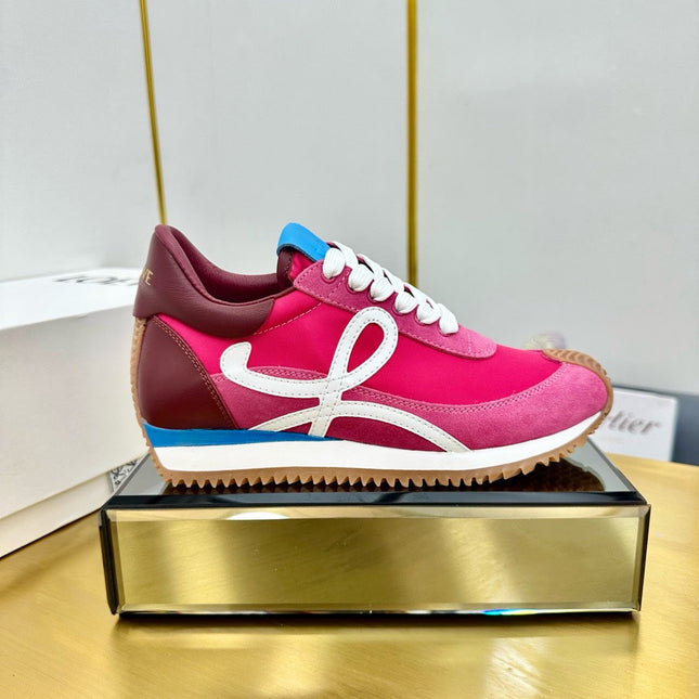 BALLET RUNNER 2.0 IN BRIGHT PINK SUEDE AND LYCRA FABRIC