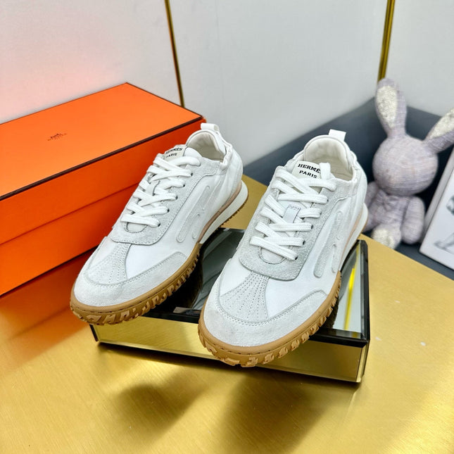 JET SNEAKER IN PALE GRAY SUEDE MIX WHITE CALFSKIN