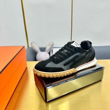 JET SNEAKER IN BLACK CALFSKIN AND SUEDE