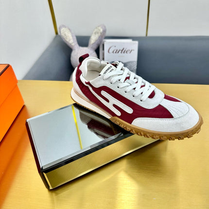 JET SNEAKER IN WHITE MIX SANGRIA RED SUEDE