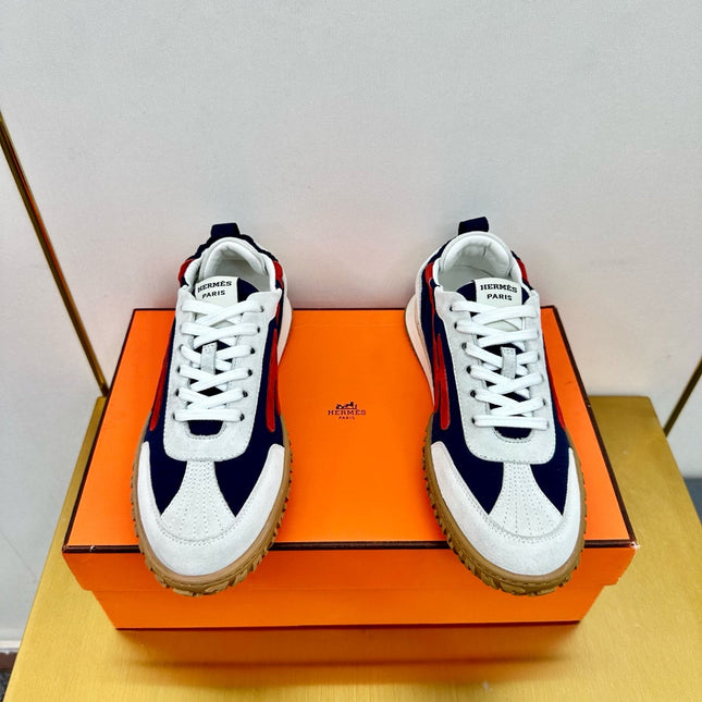 JET SNEAKER IN WHITE MIX NAVY BLUE SUEDE