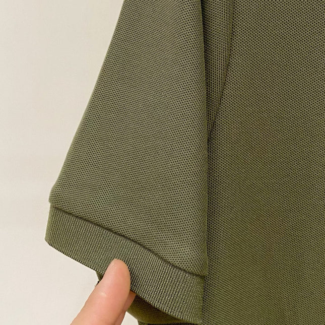 LV POLO SHIRT IN ARMY GREEN MESH BEADED COTTON FABRIC 238855