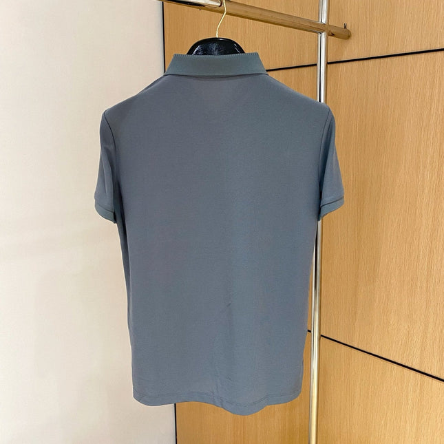 LV POLO SHIRT IN GRAY MESH BEADED COTTON FABRIC 238854