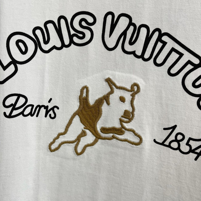LV T-SHIRT IN WHITE COTTON LOGO PRINT 238865