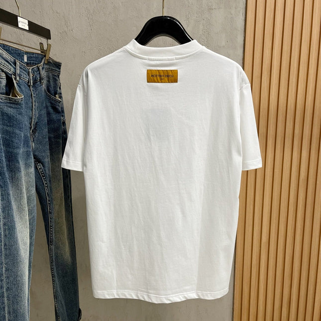 LV T-SHIRT IN WHITE COTTON LOGO PRINT 238865