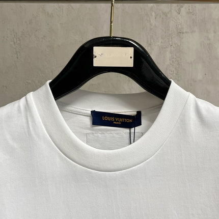 LV T-SHIRT IN WHITE COTTON LOGO PRINT 238865