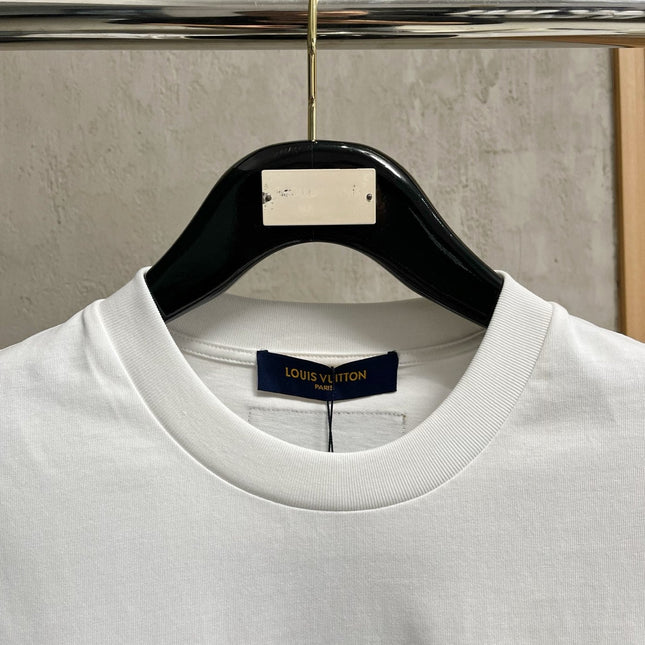 LV WHITE COTTON T-SHIRT EMBROIDERED LOGO 238861