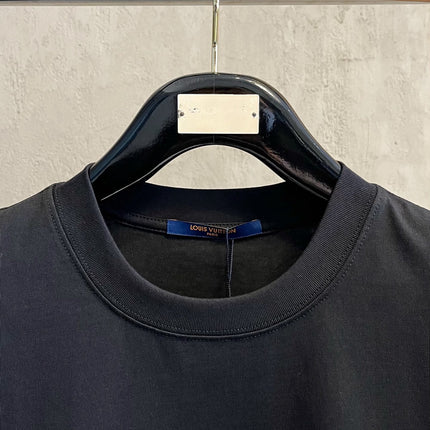 LV T-SHIRT IN BLACK PURE COTTON WITH EMBROIDERED LOGO 238772