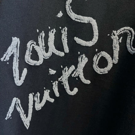 LV T-SHIRT IN BLACK PURE COTTON LOGO PRINT 238774