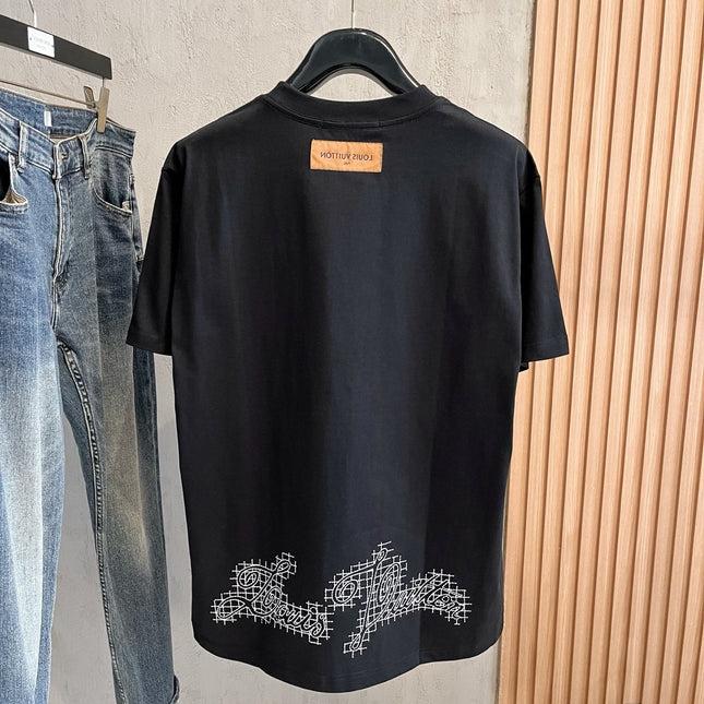 LV T-SHIRT IN BLACK PURE COTTON 238778