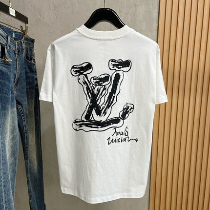 LV T-SHIRT IN WHITE PURE COTTON LOGO PRINT 238775