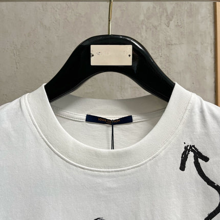 LV T-SHIRT IN WHITE PURE COTTON LOGO PRINT 238775