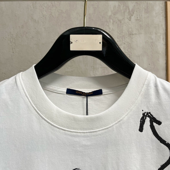 LV T-SHIRT IN WHITE PURE COTTON LOGO PRINT 238775