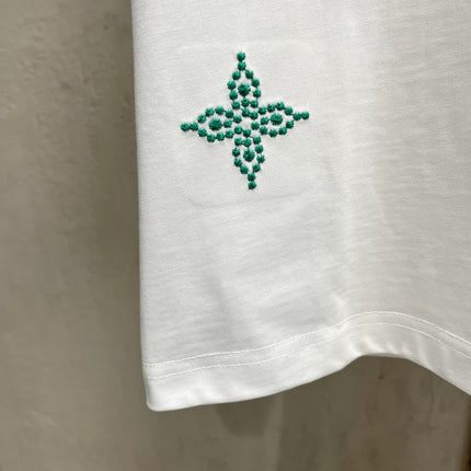 LV T-SHIRT IN WHITE EMBROIDERED LOGO PURE COTTON 238777