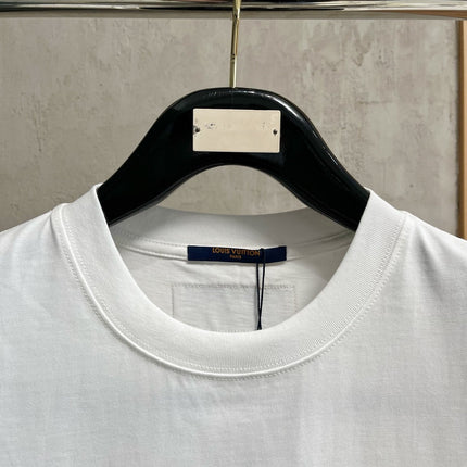 LV T-SHIRT IN WHITE EMBROIDERED LOGO PURE COTTON 238777