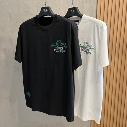 LV T-SHIRT IN WHITE EMBROIDERED LOGO PURE COTTON 238777