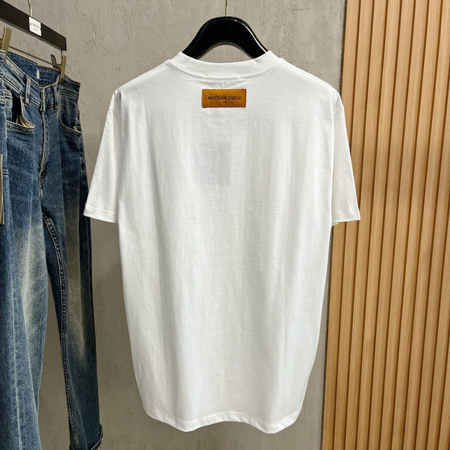 LV T-SHIRT IN WHITE EMBROIDERED LOGO PURE COTTON 238777