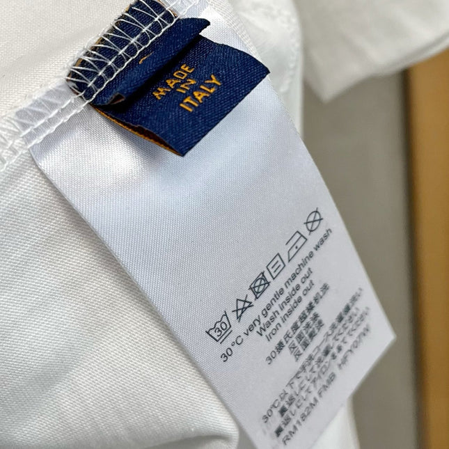LV T-SHIRT IN WHITE EMBROIDERED LOGO PURE COTTON 238777