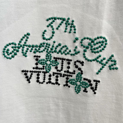 LV T-SHIRT IN WHITE EMBROIDERED LOGO PURE COTTON 238777