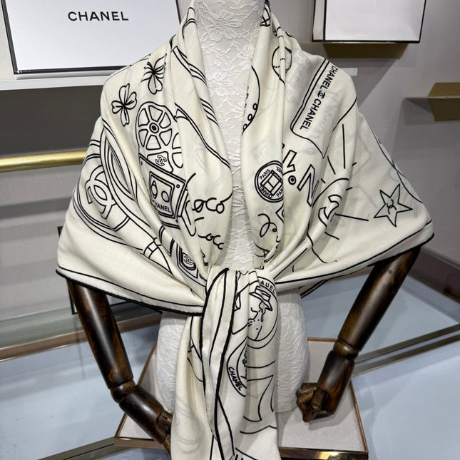 CHANEL 25S SCARF 140 IN SILK 732180