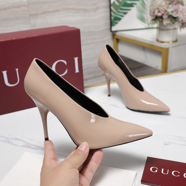 GG CLASSIC HIGH HEEL 105 IN BEIGE LAMBSKIN