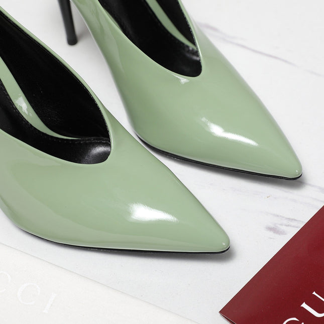 GG CLASSIC HIGH HEEL 105 IN PISTACHIO GREEN LAMBSKIN