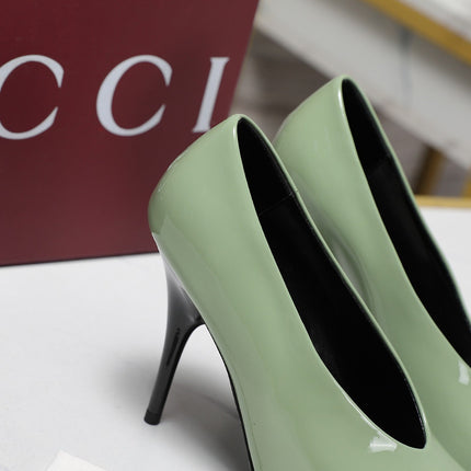 GG CLASSIC HIGH HEEL 105 IN PISTACHIO GREEN LAMBSKIN