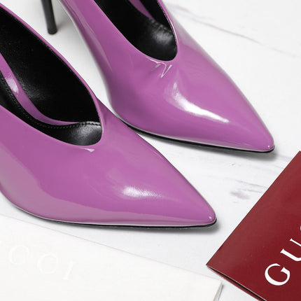 GG CLASSIC HIGH HEEL 105 IN PURPLE LAMBSKIN
