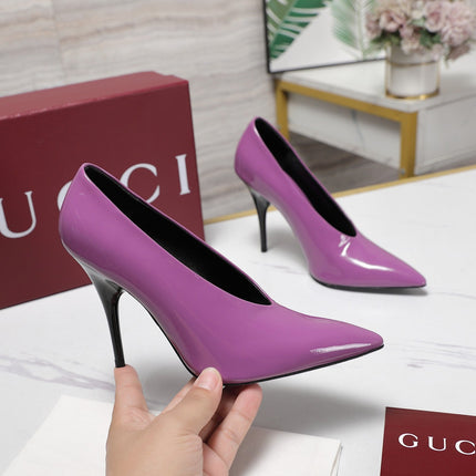 GG CLASSIC HIGH HEEL 105 IN PURPLE LAMBSKIN