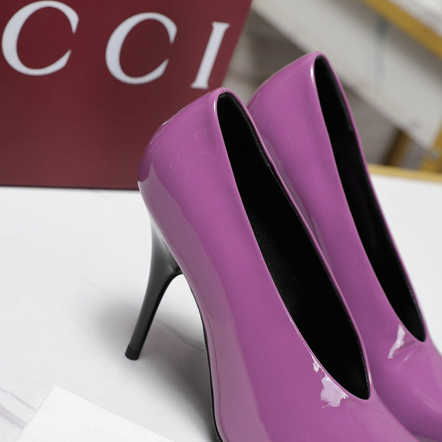 GG CLASSIC HIGH HEEL 105 IN PURPLE LAMBSKIN