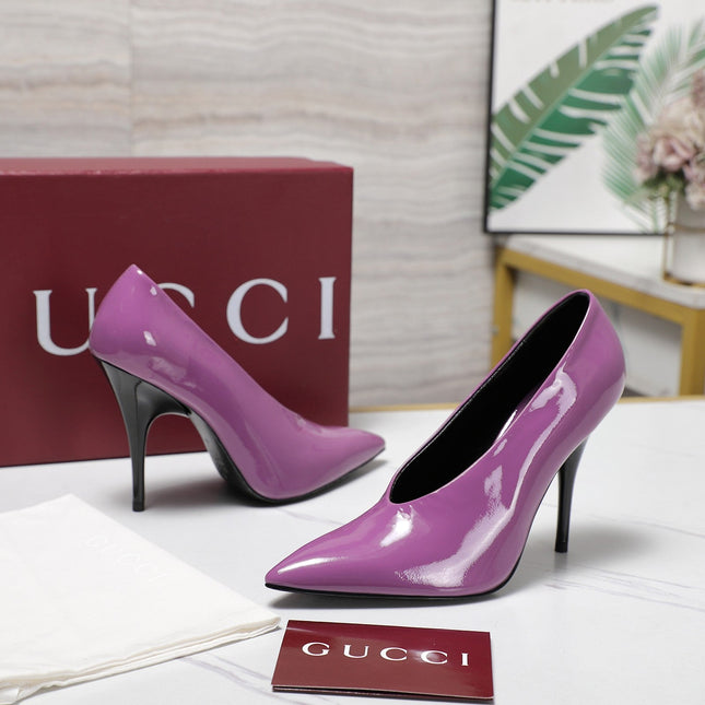 GG CLASSIC HIGH HEEL 105 IN PURPLE LAMBSKIN