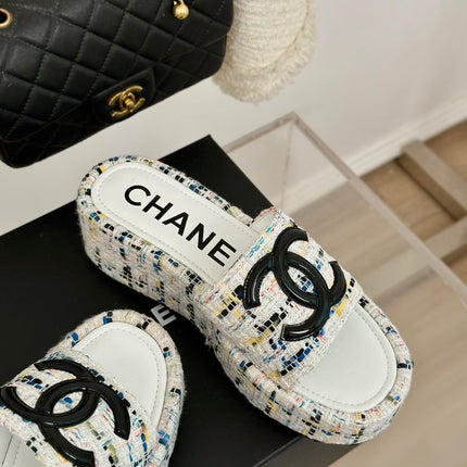 CLASSIC SLIPPERS THICK SOLE IN MULTICOLOR TWEED