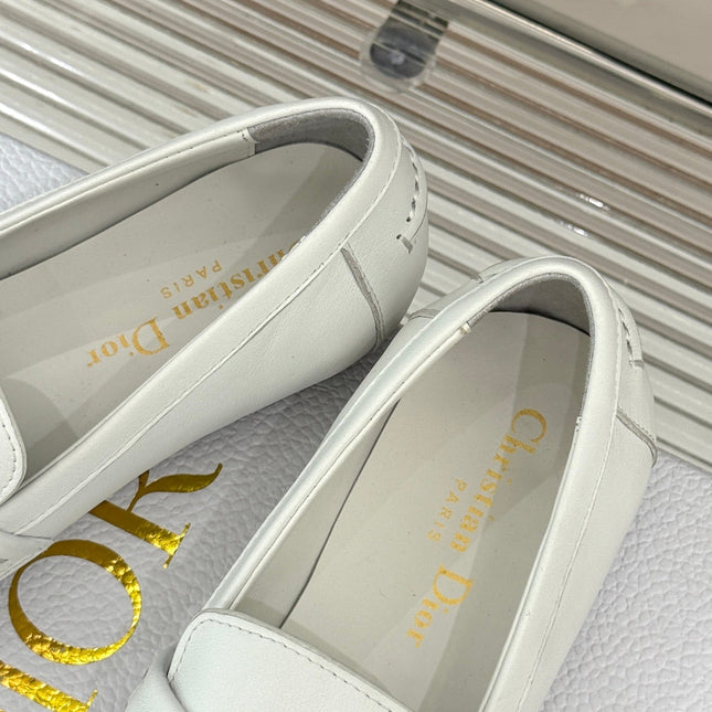 DIOR LOAFER 25S IN WHITE LAMBSKIN