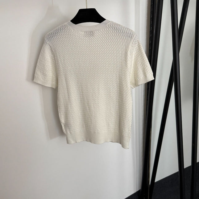 MIUMIU SHORT-SLEEVE KNIT TOP STYLE 421