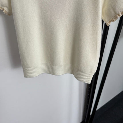 MIUMIU SHORT-SLEEVE KNIT TOP STYLE 381