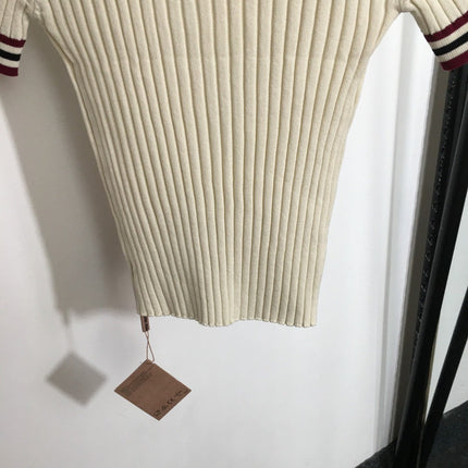 MIUMIU SHORT-SLEEVE KNIT TOP STYLE 296