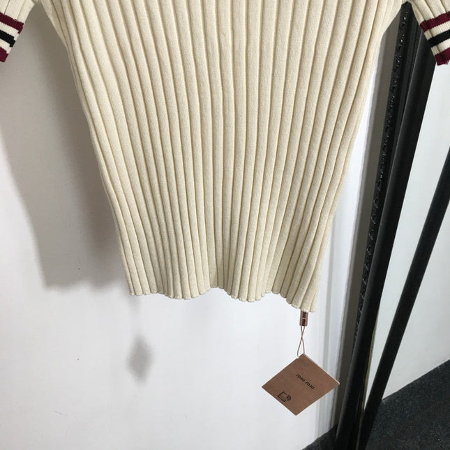 MIUMIU SHORT-SLEEVE KNIT TOP STYLE 296