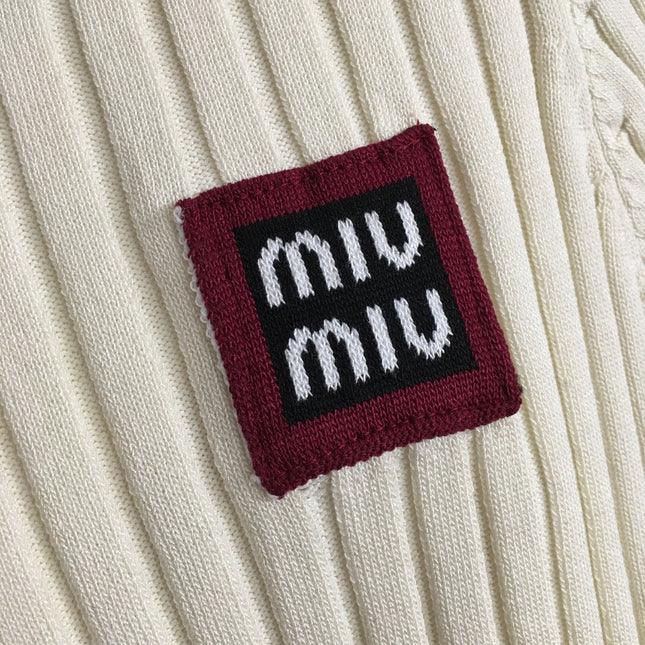 MIUMIU SHORT-SLEEVE KNIT TOP STYLE 296