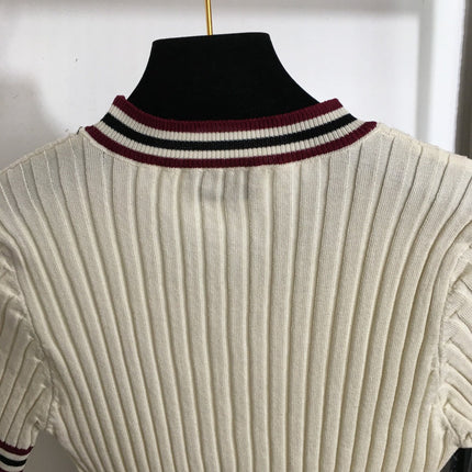 MIUMIU SHORT-SLEEVE KNIT TOP STYLE 296