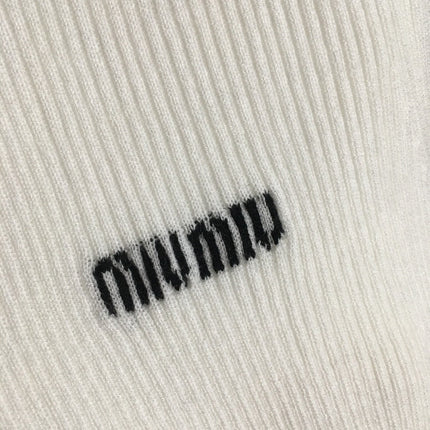 MIUMIU FITTED RIBBED KNIT TOP STYLE 285