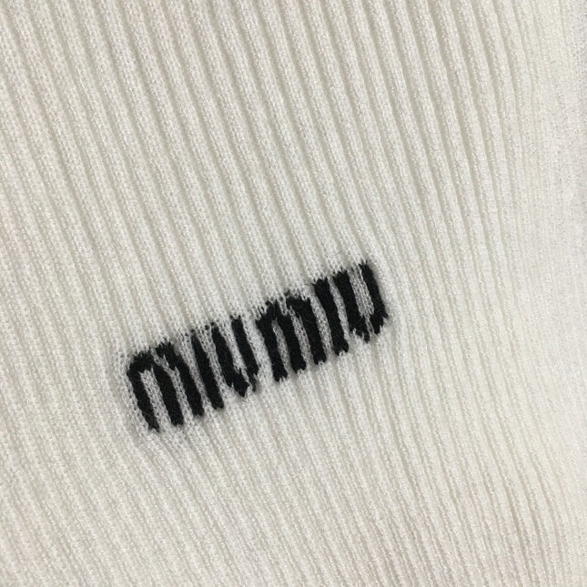 MIUMIU FITTED RIBBED KNIT TOP STYLE 285
