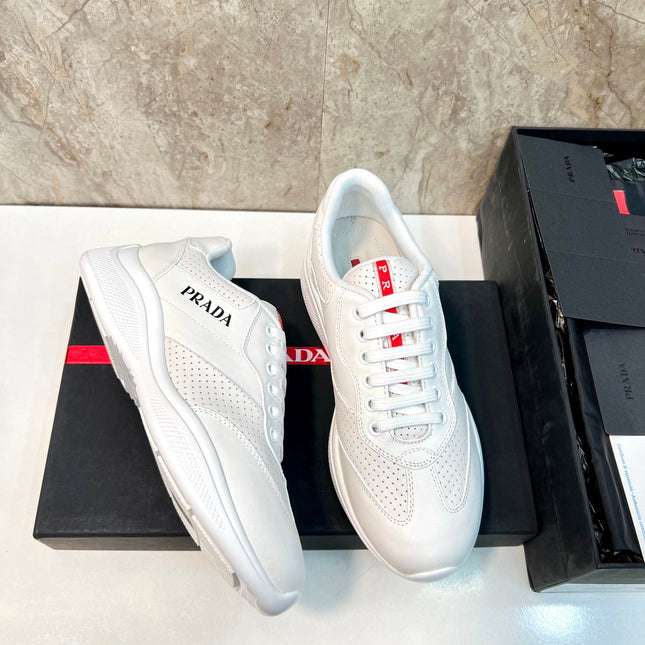 PRA AMERICA'S CUP SOFT RUBBER AND BIKE FABRIC SNEAKERS WHITE