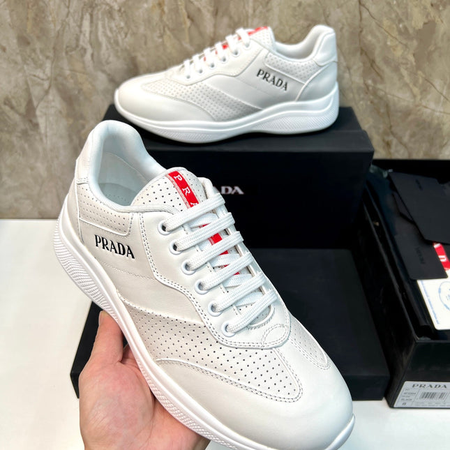 PRA AMERICA'S CUP SOFT RUBBER AND BIKE FABRIC SNEAKERS WHITE