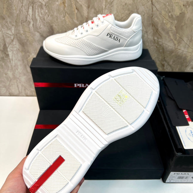 PRA AMERICA'S CUP SOFT RUBBER AND BIKE FABRIC SNEAKERS WHITE