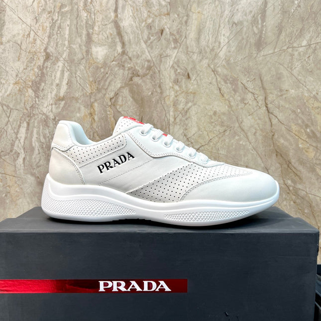 PRA AMERICA'S CUP SOFT RUBBER AND BIKE FABRIC SNEAKERS WHITE