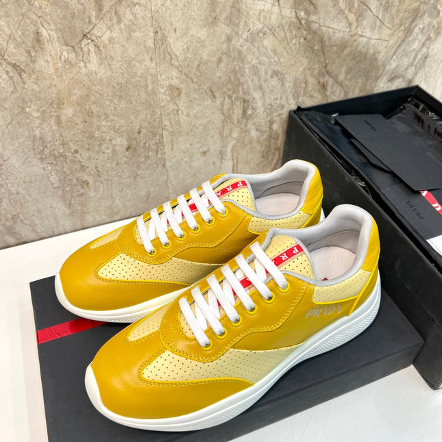 PRA AMERICA'S CUP SOFT RUBBER AND BIKE FABRIC SNEAKERS LIGHT YELLOW