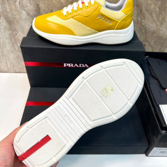 PRA AMERICA'S CUP SOFT RUBBER AND BIKE FABRIC SNEAKERS LIGHT YELLOW