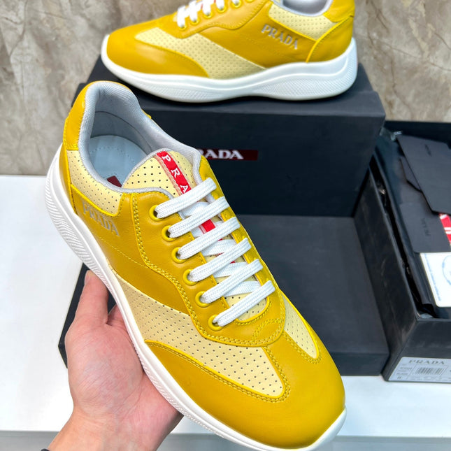 PRA AMERICA'S CUP SOFT RUBBER AND BIKE FABRIC SNEAKERS LIGHT YELLOW